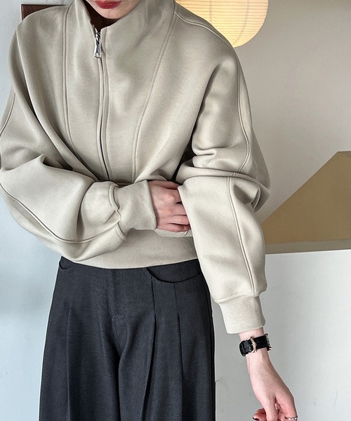 SUWDEE トレーナー スウェット half zip sweat pullover レディース