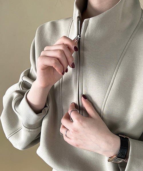SUWDEE トレーナー スウェット half zip sweat pullover レディース