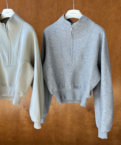SUWDEE トレーナー スウェット half zip sweat pullover レディース
