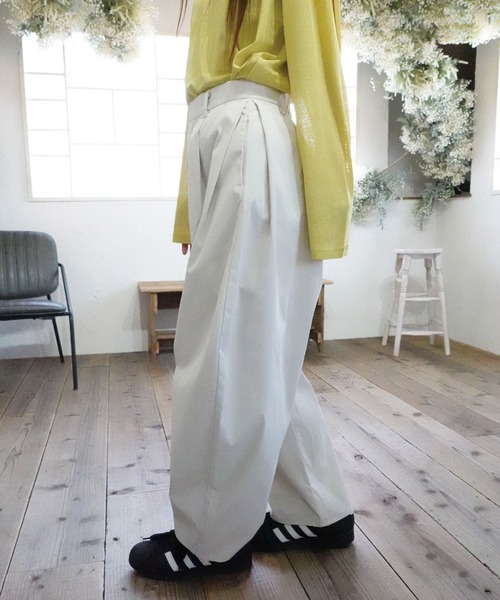 CORNERS チノパン ツイルサイドタックコクーンパンツ レディース