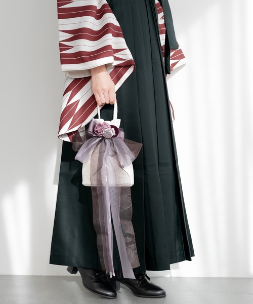 SOUBIEN（創美苑） ロングチュールリボン 髪飾り レディース