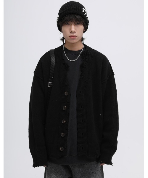 「MASONPRINCE」 ニットカーディガン S ブラック メンズ_画像2