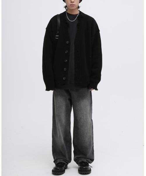 「MASONPRINCE」 ニットカーディガン S ブラック メンズ_画像5