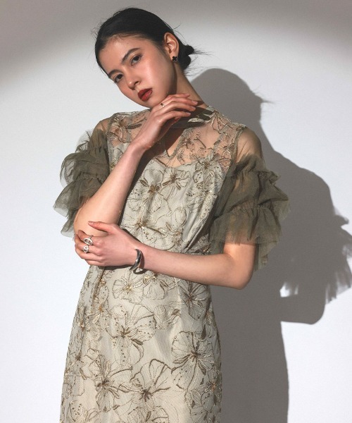 DONOBAN ドレス 「ANDRESD」key neck embroidery dress 結婚式