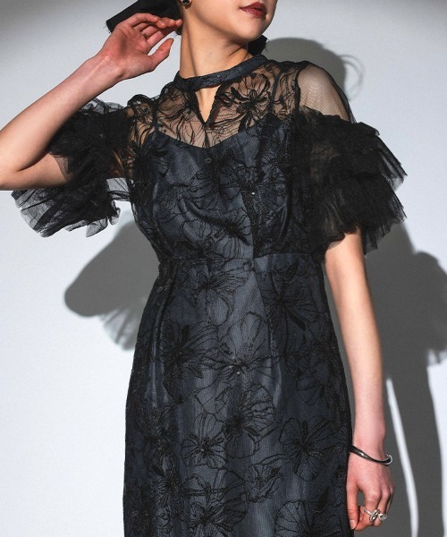 スーツ・フォーマル・ドレス ANDRESD key neck embroidery dress key neck embroidery dress | ANDRESD