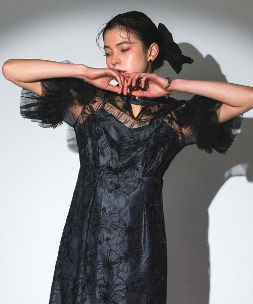 ANDRESD key neck embroidery dress Mサイズ key neck embroidery dress | ANDRESD