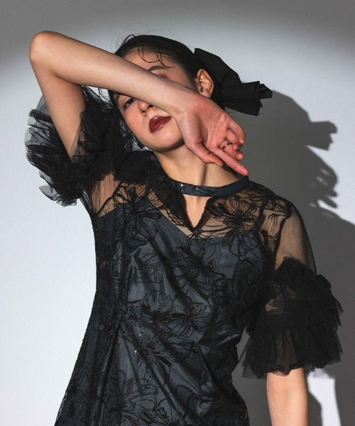 スーツ・フォーマル・ドレス ANDRESD key neck embroidery dress DONOBAN ドレス 「ANDRESD」key neck embroidery dress 結婚式