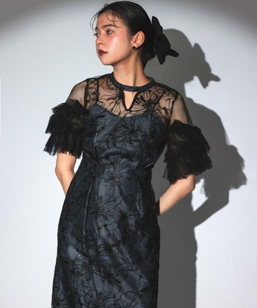 DONOBAN ドレス 「ANDRESD」key neck embroidery dress 結婚式