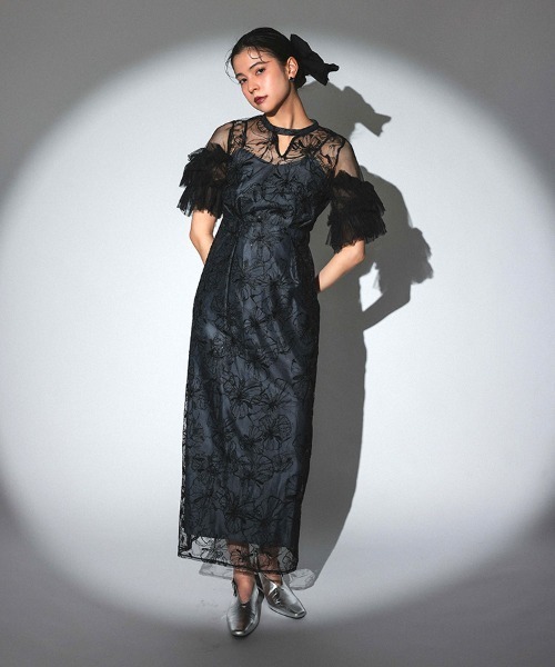 DONOBAN ドレス 「ANDRESD」key neck embroidery dress 結婚式