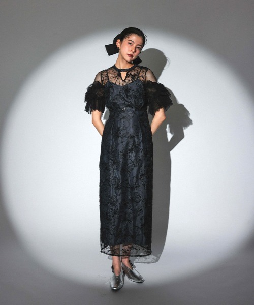 DONOBAN ドレス 「ANDRESD」key neck embroidery dress 結婚式