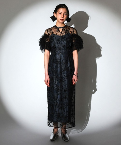 豪華ラッピング無料 DONOBAN ドレス 結婚式 dress embroidery neck 「ANDRESD」key スーツ・フォーマル・ドレス
