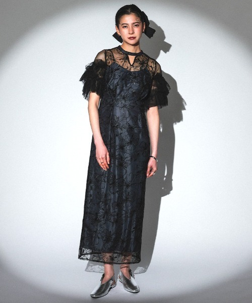 DONOBAN ドレス 「ANDRESD」key neck embroidery dress 結婚式