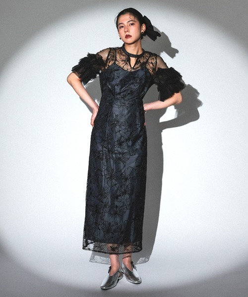 スーツ・フォーマル・ドレス ANDRESD key neck embroidery dress key neck embroidery dress | ANDRESD