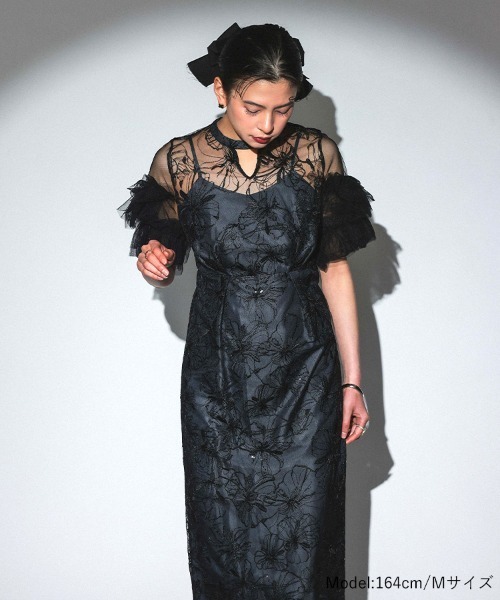 DONOBAN ドレス 「ANDRESD」key neck embroidery dress 結婚式
