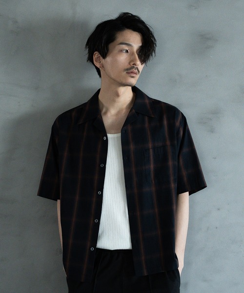 Rattle Trap オンブレ チェック シャツ レーヨン ラトルトラップ RATTLE TRAP（ラトルトラップ） シャツ オープンカラーオンブレー