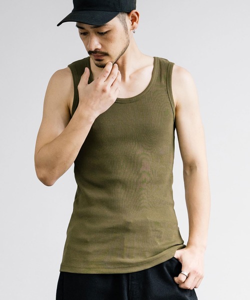 Rocky Monroe（ロッキーモンロー） タンクトップ Uネックテレコ素材