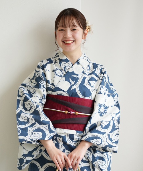 utatane 浴衣 手染め注染浴衣3点セット utatane×注染工房 赤坂紬 青藍
