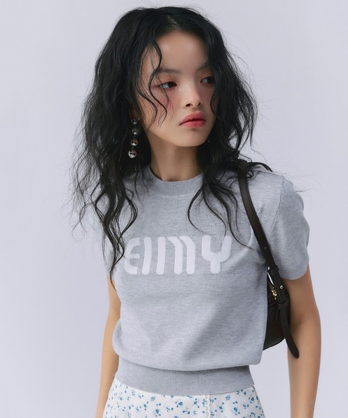 eimy istoire - 新品未使用　sheller ハーフパフスリーブニット eimy istoire ニット セーター EIMYロゴハーフスリーブニット