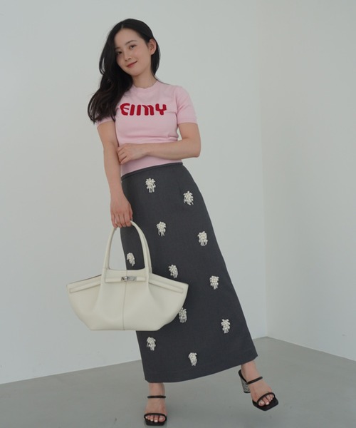 eimy istoire ニット セーター EIMYロゴハーフスリーブニット