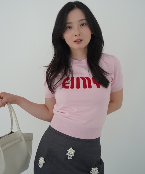 eimy istoire - 新品未使用　sheller ハーフパフスリーブニット eimy istoire ニット セーター EIMYロゴハーフスリーブニット