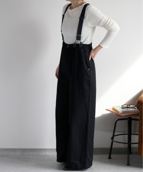 アルベロベッロ サスペンダー付きワイドパンツ