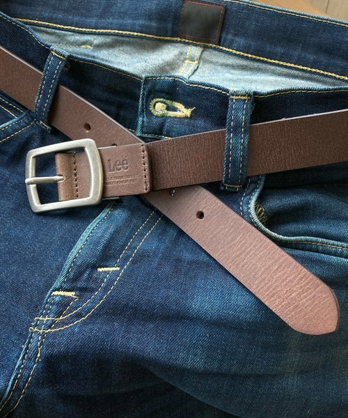 Lee（リー） ベルト 30mm レザー スクエアバックル ナローベルト
