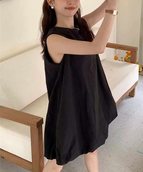 courrèges ブラックノースリーブミニワンピース MAISON DE THERESE（メゾン ド テレーズ） ワンピース バックジップ