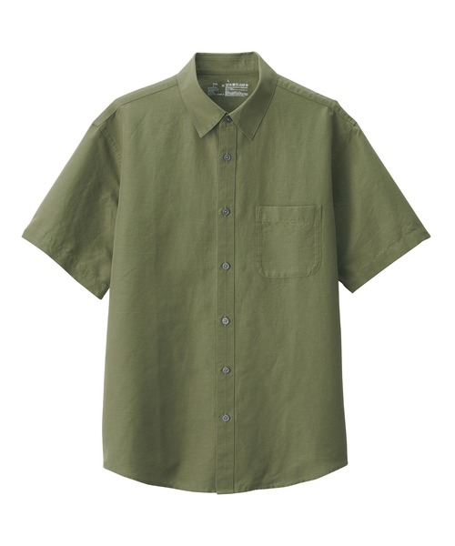 無印良品（MUJI） シャツ 紳士 ヘンプコットン半袖シャツ メンズ