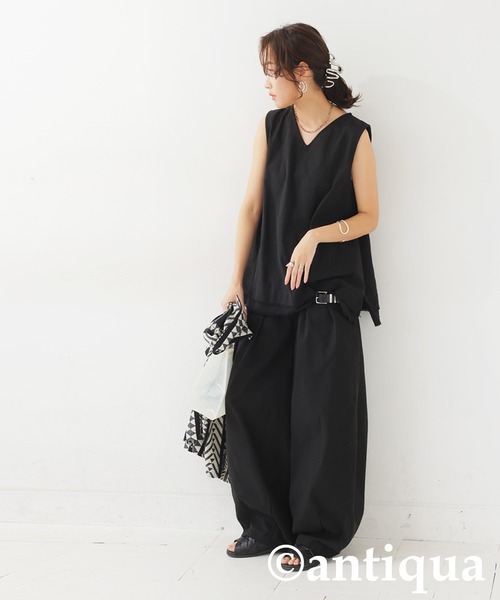 antiqua パンツ リネンサーカスパンツ レディース メンズ