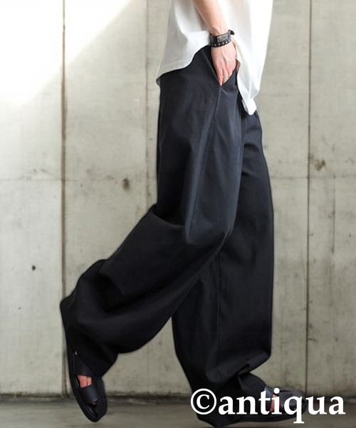 Cirqueリネンパンツ　ブラック antiqua パンツ リネンサーカスパンツ レディース メンズ