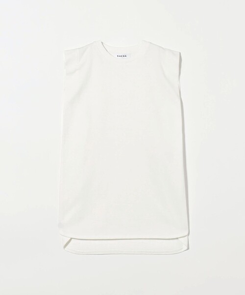 tシャツ 「SACRA」サイドスリット ノースリーブ カットソー レディース
