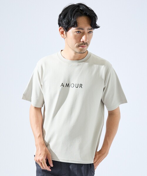 XS.グレー LABYRINTH Tシャツ Ash ポップアップ限定カラー ABAHOUSE GRAY tシャツ 「AMOUR」ベアポンチ ロゴ 半袖Tシャツ メンズ