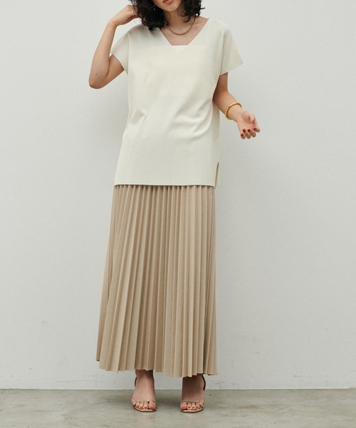 LARUTA ★新品シルバー プリーツスカート 美品 LARUTA ラルータ メタリックプリーツスカート シルバー F
