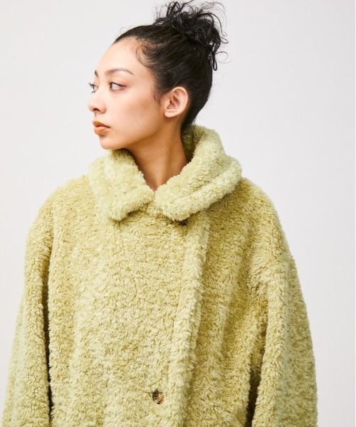 「NERGY」 チェスターコート FREE イエロー レディース_画像8