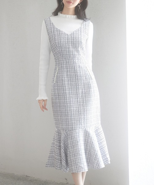 「SAISON DE PAPILLON」 サロペットスカート L ライトブラウン レディース_画像4