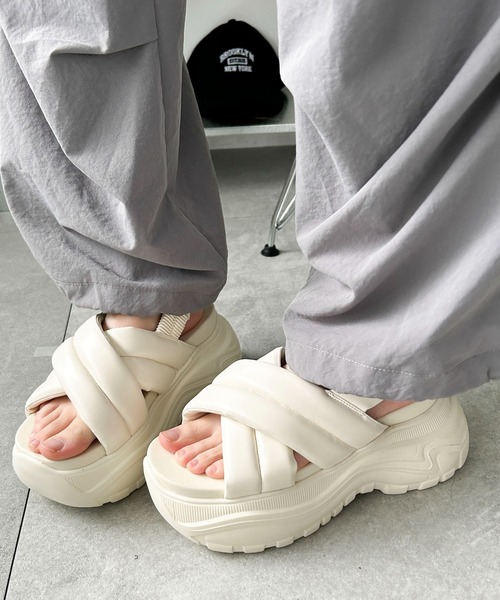 WEGO（ウィゴー） サンダル WEGO/パテッドクロス厚底サンダル