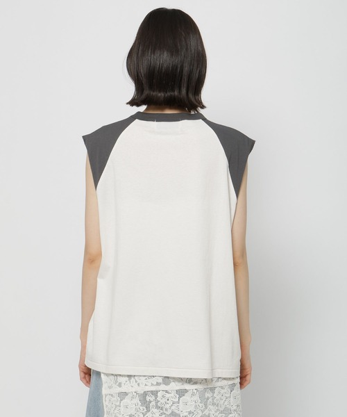 新品❤️アルチビオ❤️ノースリーブ Tシャツ ホワイト/ブラック niko and… tシャツ 「WILLIAM B.ELIOTT」ノースリーブラグラン