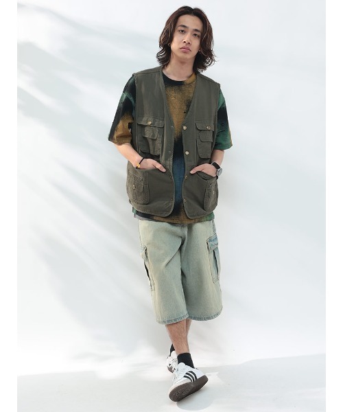 WOODENDOLL ベスト ジレ ポケット フルボタン フィッシングベスト