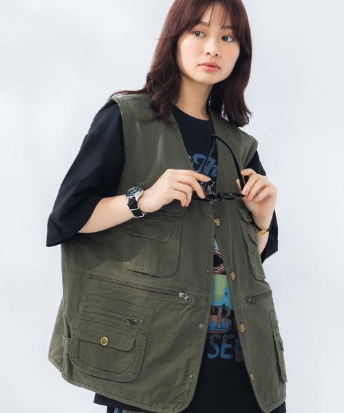 WOODENDOLL ベスト ジレ ポケット フルボタン フィッシングベスト