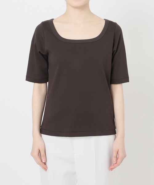 NOBLE スビンコットンソフトスクエアーネックTシャツ NOBLE｜《追加》スビンコットンソフトスクエアーネックTシャツ