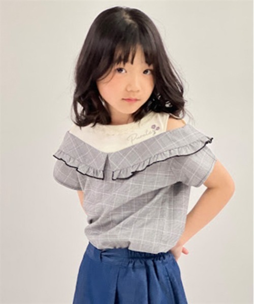 ☆ayako☆様 ジーフォア トップス 2枚 sサイズ axes femme（アクシーズ ファム） ブラウス シャツ 柄切替レイヤード風