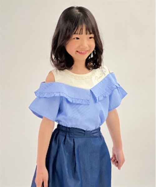 axes femme トップス半袖 まとめ売り3点 axes femme ブラウス シャツ 柄切替レイヤード風トップス キッズ