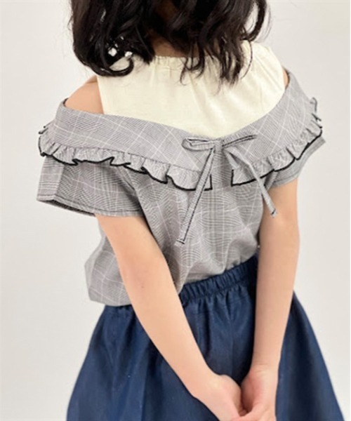 希少♡アクシーズファム♡ビスチェ風トップスブラウス♡y2k axes femme ブラウス シャツ 柄切替レイヤード風トップス キッズ