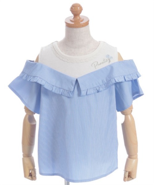 axes femme（アクシーズ ファム） ブラウス シャツ 柄切替レイヤード風