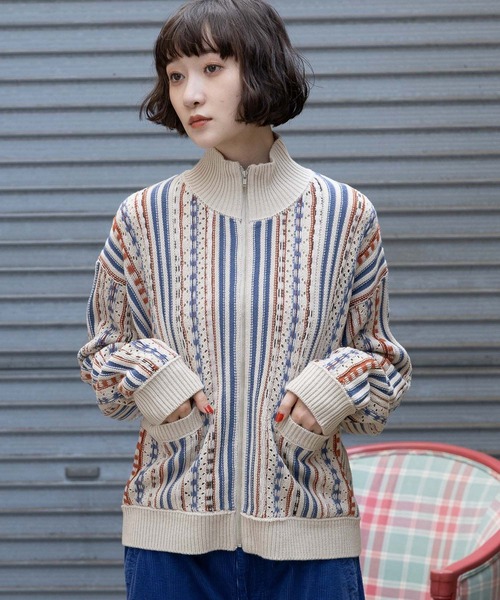 「niko and...」 ニットカーディガン LARGE チャコール レディース_画像9