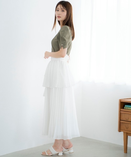 AND COUTURE（アンドクチュール） ロング スカート 夏 プリーツイレ