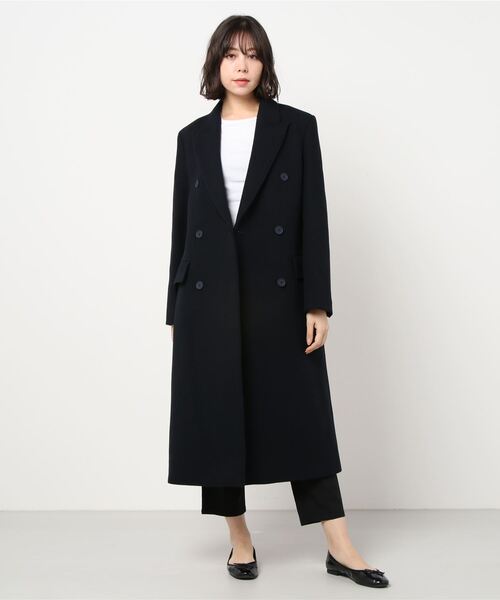 【LACOSTE】ネイビー チェスターコート LACOSTE（ラコステ） チェスターコート 38 ネイビー レディース