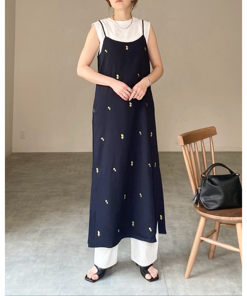 ハウスオブロータス】小花柄ロングワンピースキャミソール付
