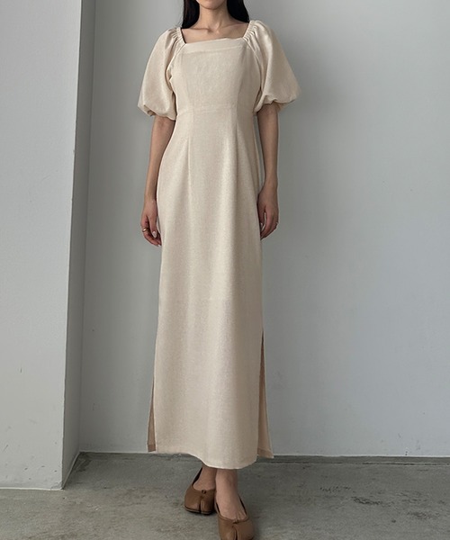 Louere 「Louere」 半袖ワンピース MEDIUM アイボリー