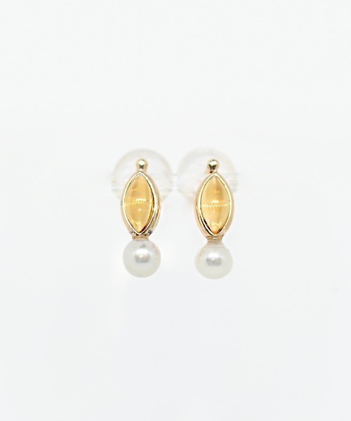 sowi ピアス K10 天然石＆パールピアス レディース : ZOZOTOWN Yahoo